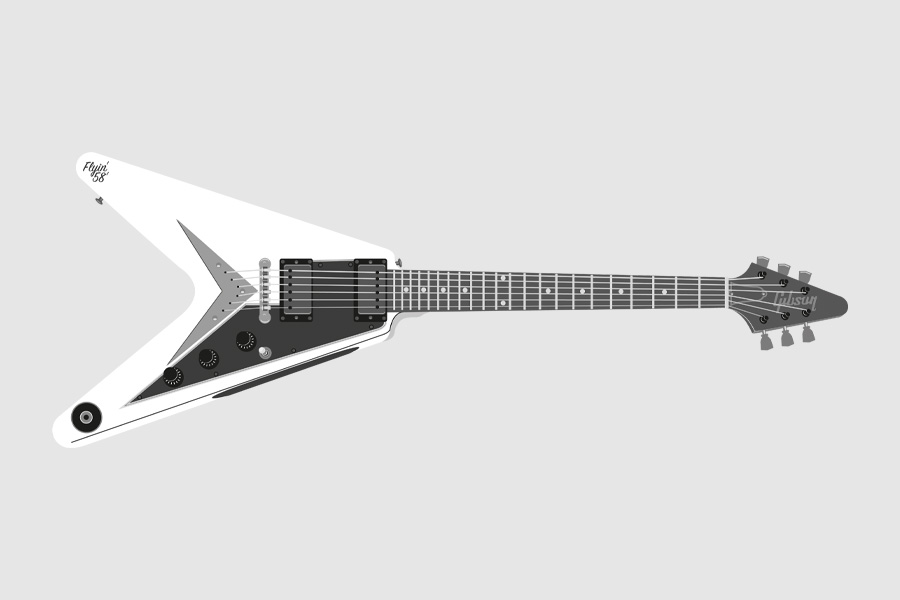 Digital illustration in celebration of the 
Gibson Flying V