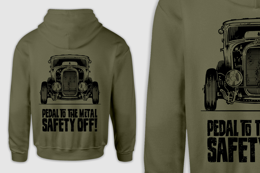 Concept and digital illustration
of rat rod hoodie