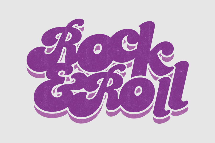 Vintage effect typographic poster design
celebrating rock 'n' roll